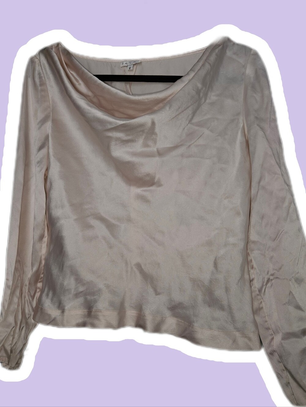 Silky Pink Cowl Neck Top